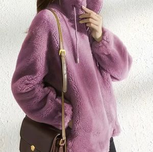 Small furry pink/purple zip up teddy jacket